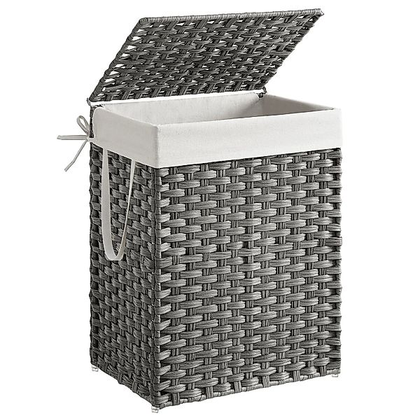 Songmics Wäschesammler Eliott mit Deckel 90 l Grau günstig online kaufen