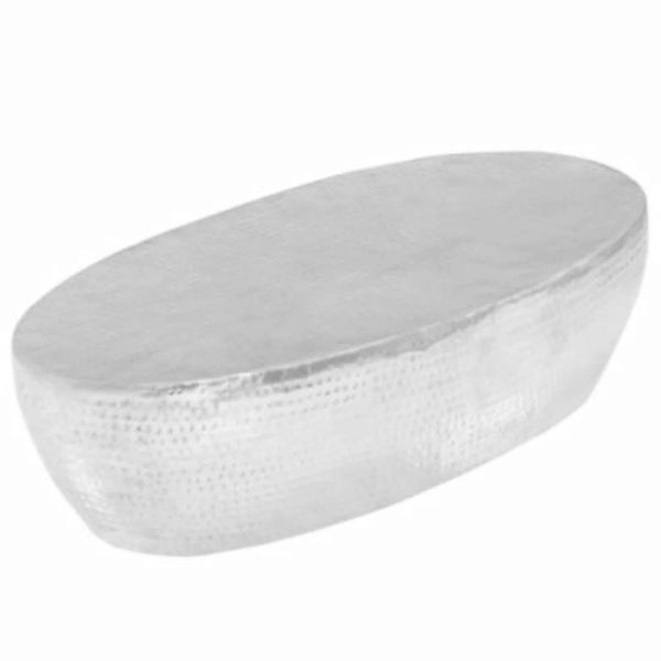 vidaXL Couchtisch Silber gehämmert 100 x 50 x 28 cm Aluminium Couchtisch si günstig online kaufen