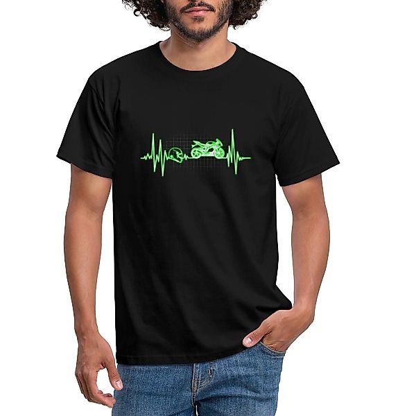 Spreadshirt T-Shirt Biker Herzschlag Motorrad Männer günstig online kaufen