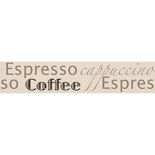 Bricoflor Küchenbordüre in Beige und Braun Kaffee Tapeten Bordüre Selbstkle günstig online kaufen