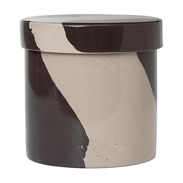 Schachtel Inlay keramik braun beige Large / Keramik - Ø 14 x H 14 cm - Ferm günstig online kaufen
