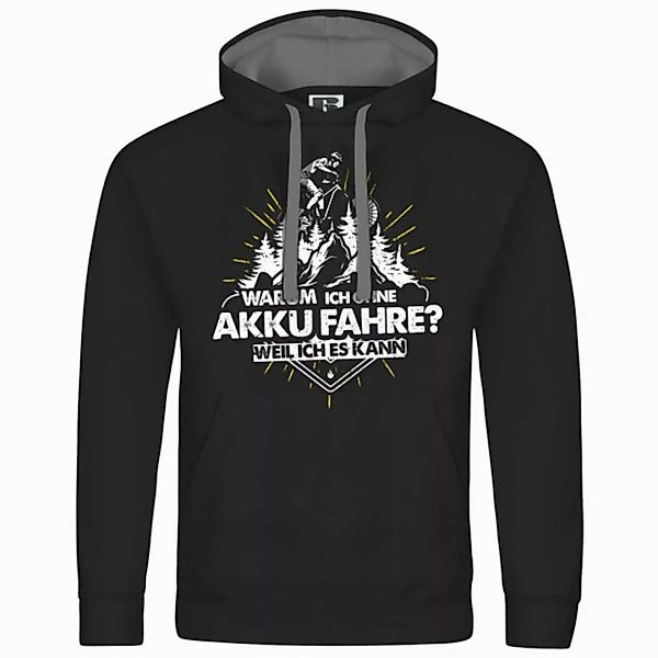 deinshirt Kapuzenpullover Herren Kapuzenpullover Warum ich ohne Akku fahre günstig online kaufen