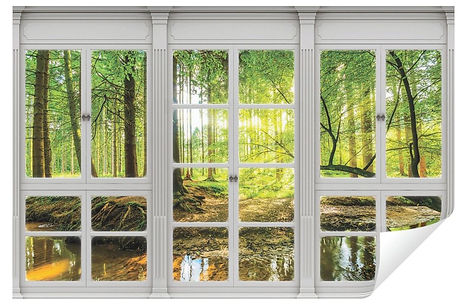Wallarena Fototapete Fenster Wald Sonne Vlies günstig online kaufen