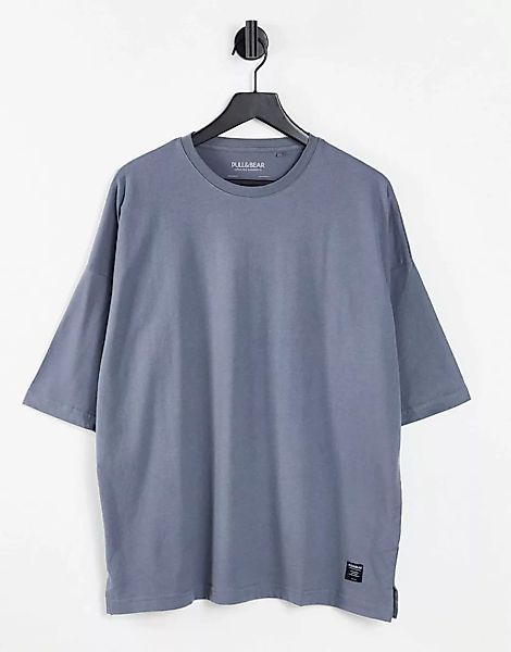 Pull&Bear – Oversize-T-Shirt in Grau günstig online kaufen