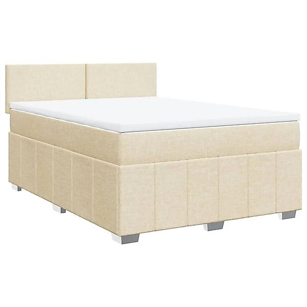 vidaXL Boxspringbett mit Matratze Creme 140x200 cm Stoff 3287089 günstig online kaufen