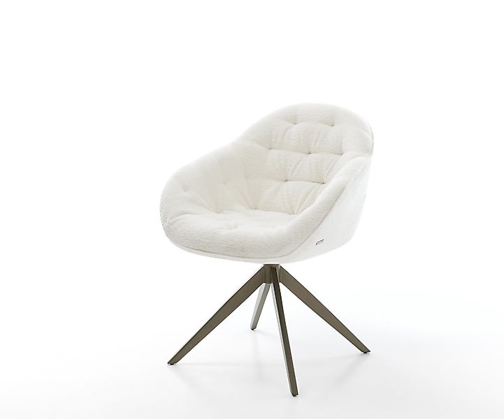 Drehstuhl Gaio-Flex Bouclé Soft Beige Kreuzgestell breit Effektfinish Titan günstig online kaufen