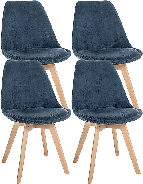 CLP Küchenstuhl Linares (4er Set), Buchenholz-Gestell, günstig online kaufen