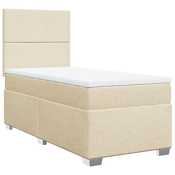 vidaXL Bett Boxspringbett mit Matratze Creme 80x200 cm Stoff günstig online kaufen