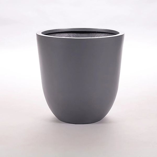 Elegant Einrichten Pflanzkübel Fiberglas Anthrazit-Metallic Rund-Konisch D4 günstig online kaufen