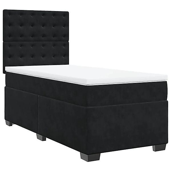 vidaXL Boxspringbett mit Matratze Schwarz 90x200 cm Samt 3293124 günstig online kaufen
