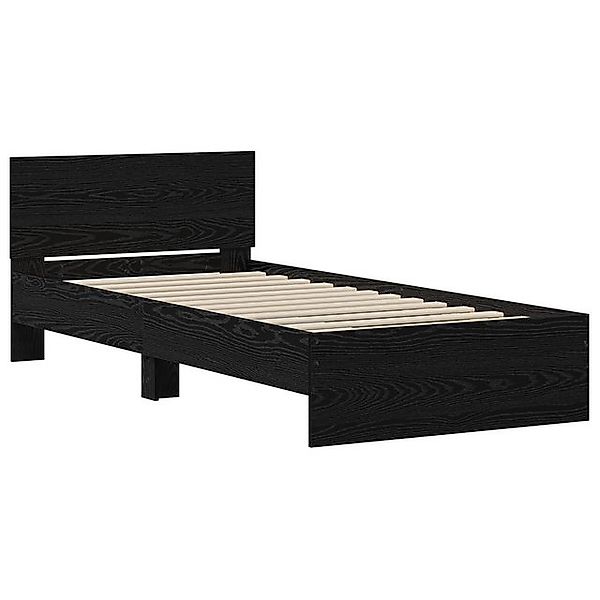 vidaXL Bett Bettgestell ohne Matratze mit Kopfteil Schwarzes Eichenholz 75x günstig online kaufen