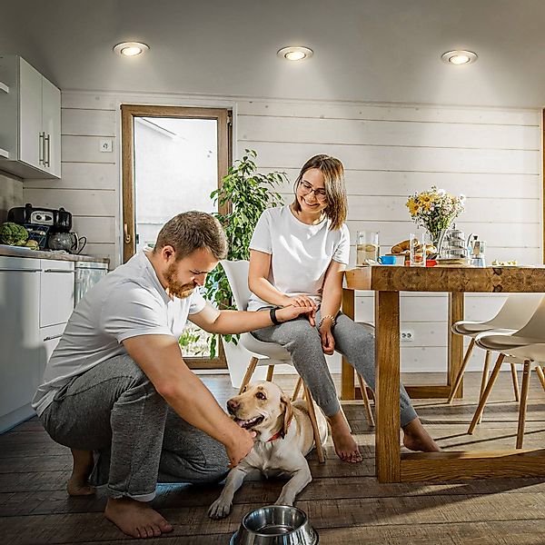 LED-Einbauleuchte Klira, nickel, Ø 9 cm, schwenkbar, 3er-Set günstig online kaufen