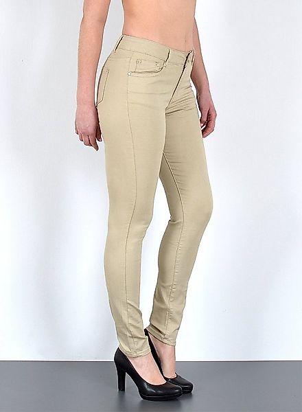 ESRA Stoffhose Damen High Waist Skinny Hose Stoffhose Stretch H520 Damen St günstig online kaufen