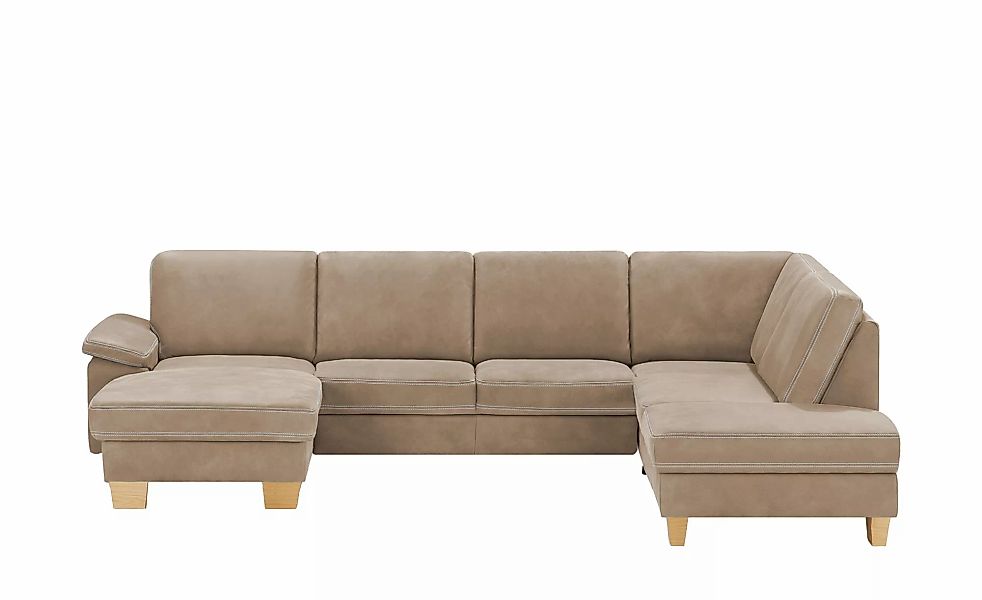 meinSofa Wohnlandschaft Leder Samu ¦ beige ¦ Maße (cm): B: 316 H: 90 T: 235 günstig online kaufen