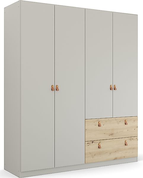 rauch Drehtürenschrank »Homey by Quadra Spin«, mit cognacbraunen Ledergriff günstig online kaufen