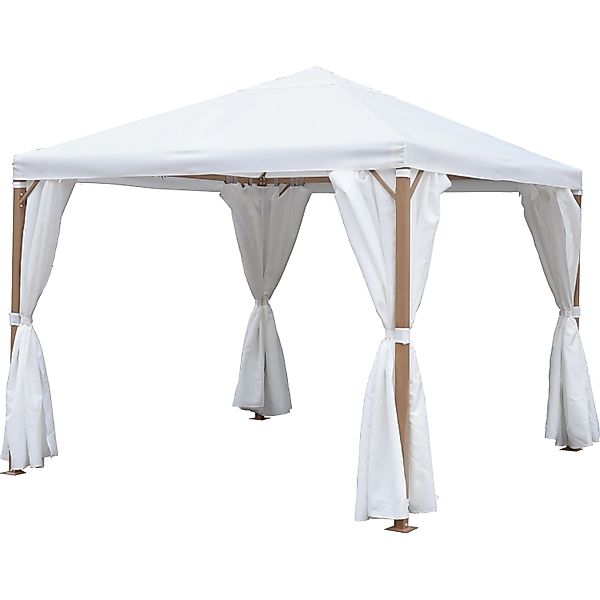 Marana Stahl-Pavillon Holzoptik 296 cm x 296 cm günstig online kaufen