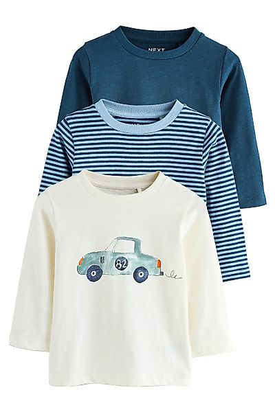 Next Langarmshirt 3er-Pack Langarmshirts, Tiermotive (3-tlg) günstig online kaufen