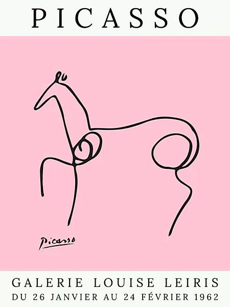 Poster / Leinwandbild - Picasso Pferd – Rosa günstig online kaufen
