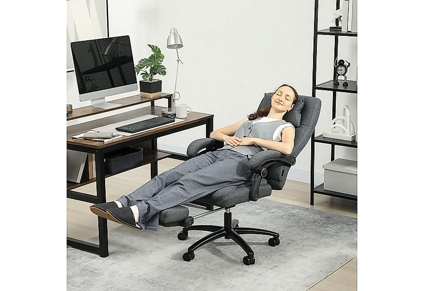 Vinsetto Schreibtischstuhl Bürostuhl mit Massagefunktion, Kopfstütze mit US günstig online kaufen