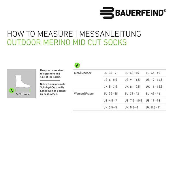 Bauerfeind Sportsocken Outdoor Merino Mid Cut günstig online kaufen