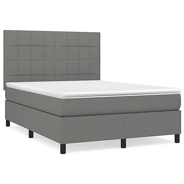 vidaXL Boxspringbett mit Matratze Dunkelgrau 140x200 cm Stoff1397830 günstig online kaufen