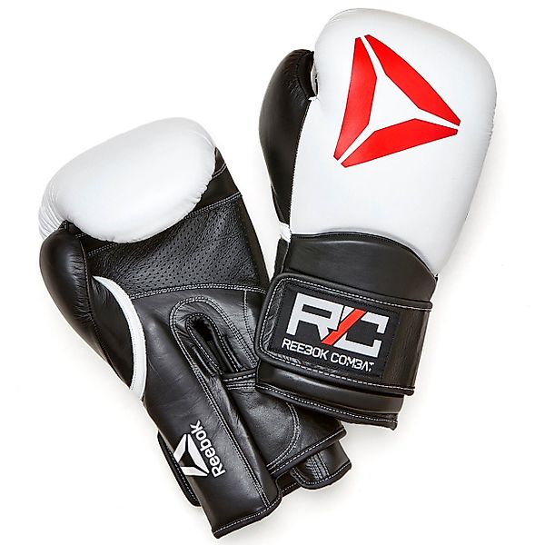 Reebok Boxhandschuhe Combat Leder-Boxhandschuhe Weiß/Schwarz günstig online kaufen
