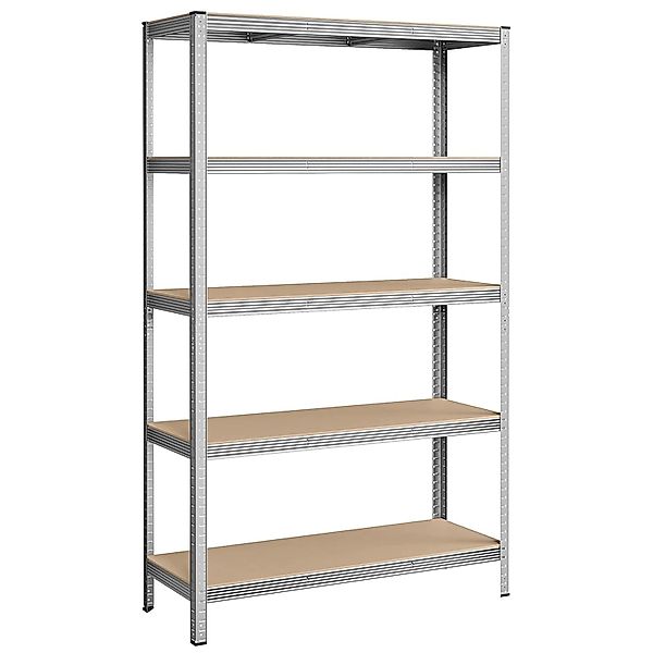 Songmics Schwerlastregal Cozory 60 x 120 x 200 cm Braun-Silber günstig online kaufen