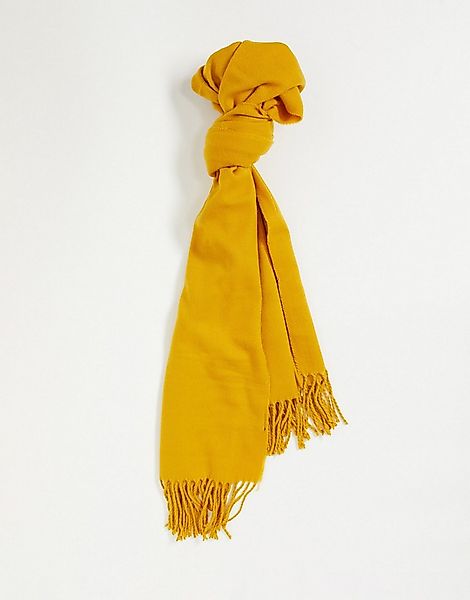 Monki – Karierter Schal in Gelb günstig online kaufen