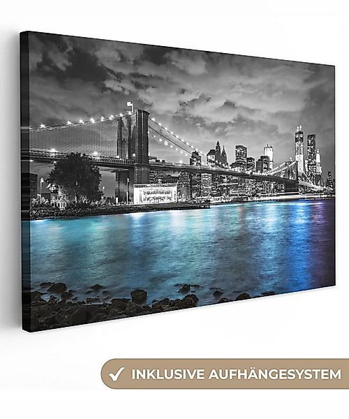 OneMillionCanvasses® Leinwandbild New York - Skyline - Stadt - Blau, Fotodr günstig online kaufen