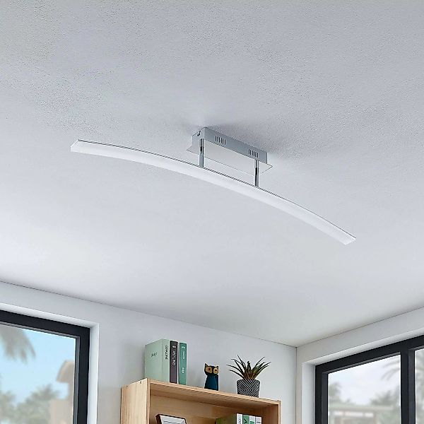 Lucande LED-Deckenlampe Lorian, 99 cm, chrom, Metall günstig online kaufen