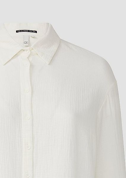 QS Langarmbluse Hemdbluse aus Musselin im Oversize-Schnitt günstig online kaufen