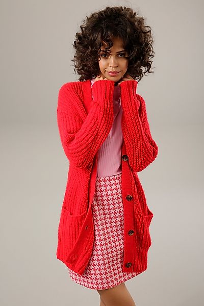 Aniston CASUAL Strickjacke mit kunstvollem Strickmuster günstig online kaufen