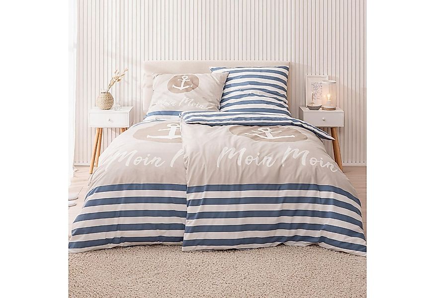 MTOnlinehandel Bettwäsche Moin Moin, 100 % Baumwolle, ideal als Partnerbett günstig online kaufen