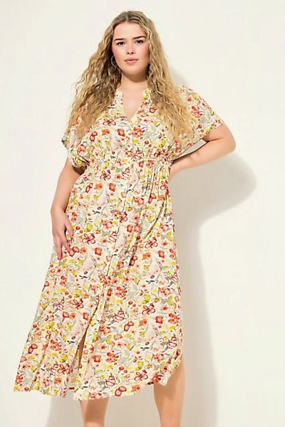 Studio Untold Midikleid Maxikleid A-Line Flowerprint Knopfleiste günstig online kaufen