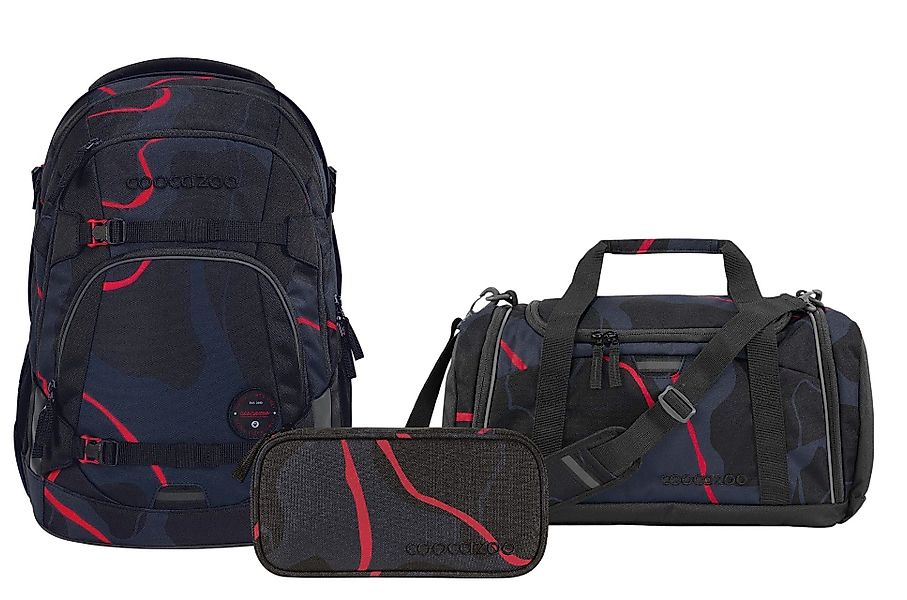 coocazoo Schulranzen Schulrucksack-Set MATE Lava Lines günstig online kaufen