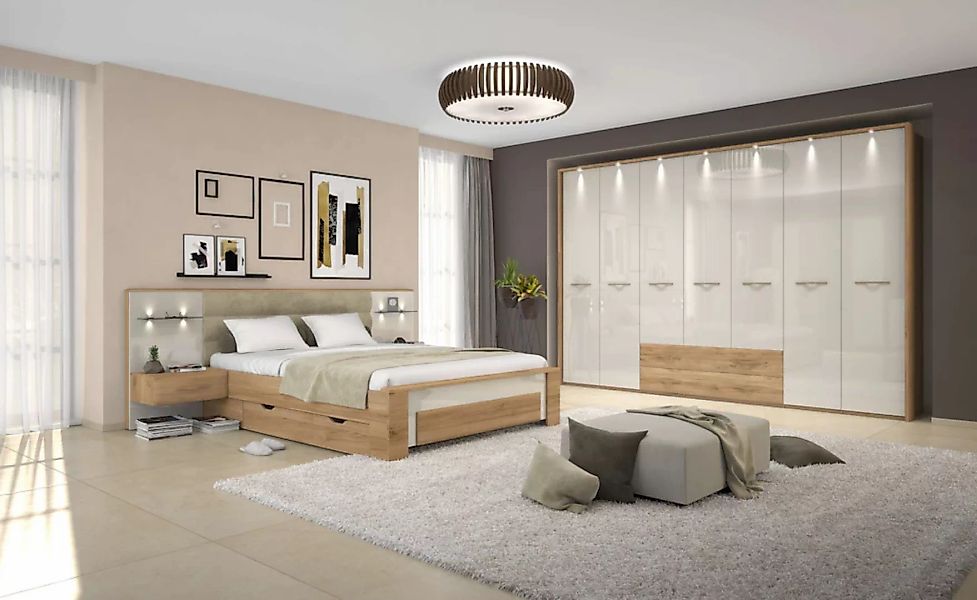 Home affaire Kleiderschrank "Gala, beige hochglänzend UV lackiert, kratzfes günstig online kaufen