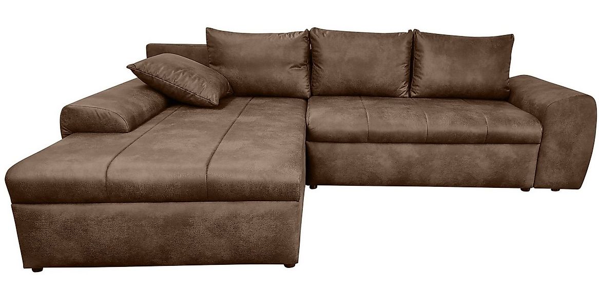 luma-home Ecksofa 18014, mit Bettfunktion B266/T186/H90 cm, Ottomane links, günstig online kaufen