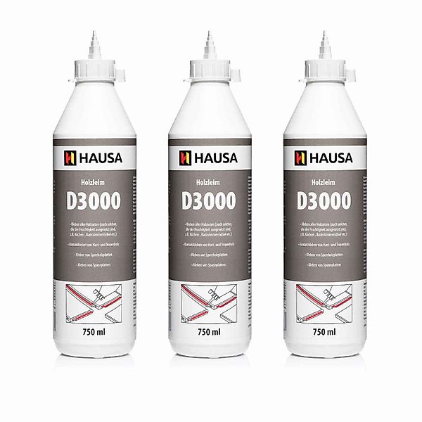 Hausa Montagekleber Holzleim D3, (3 x günstig online kaufen