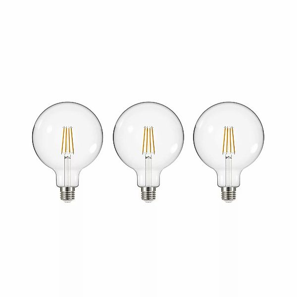 LED-Leuchtmittel Filament klar E27 G125 3,8W 3000K 806lm 3er günstig online kaufen