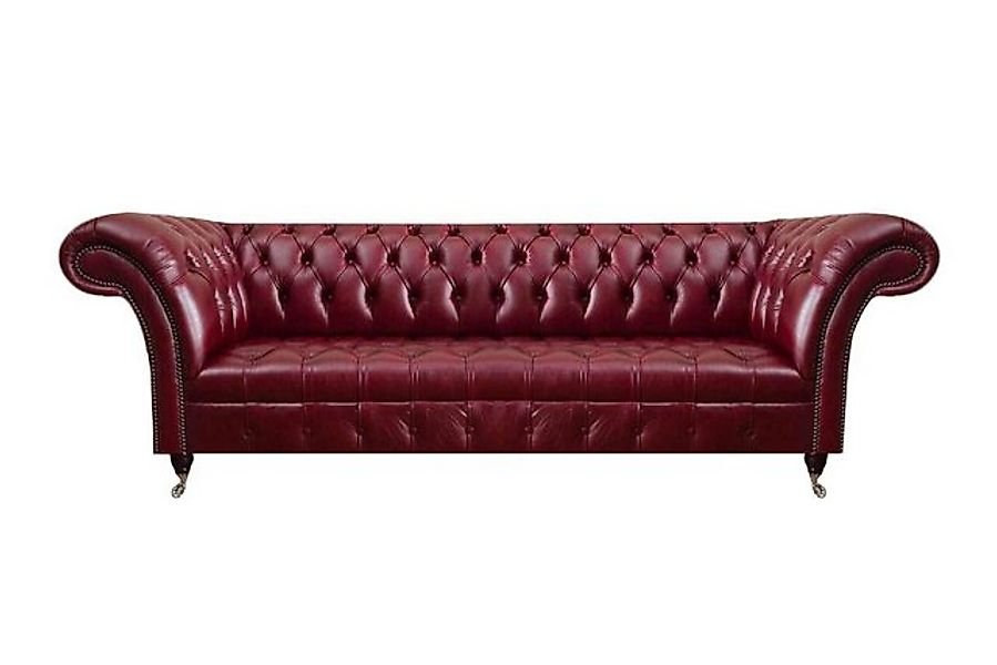 Xlmoebel Chesterfield-Sofa Chesterfield Sofa in dunkelrotem Leder für stilv günstig online kaufen