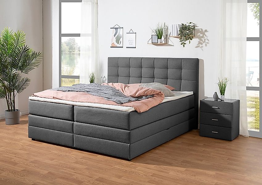 Places of Style Boxspringbett »Ethan«, inkl. Topper und geräumigen Bettkast günstig online kaufen