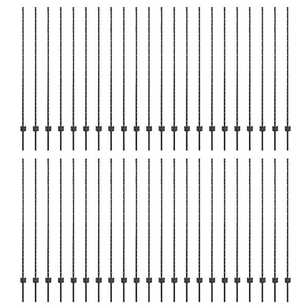 vidaXL Zaunpfosten 44 Stk Grau 200 cm Stahl 3335943 günstig online kaufen