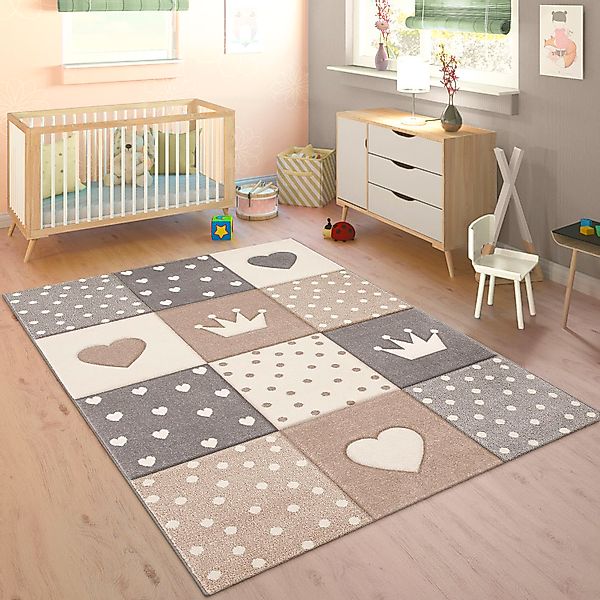 Paco Home Kinderteppich Cosmo 339, rechteckig, Höhe: 16 mm, Kurzflor, Paste günstig online kaufen