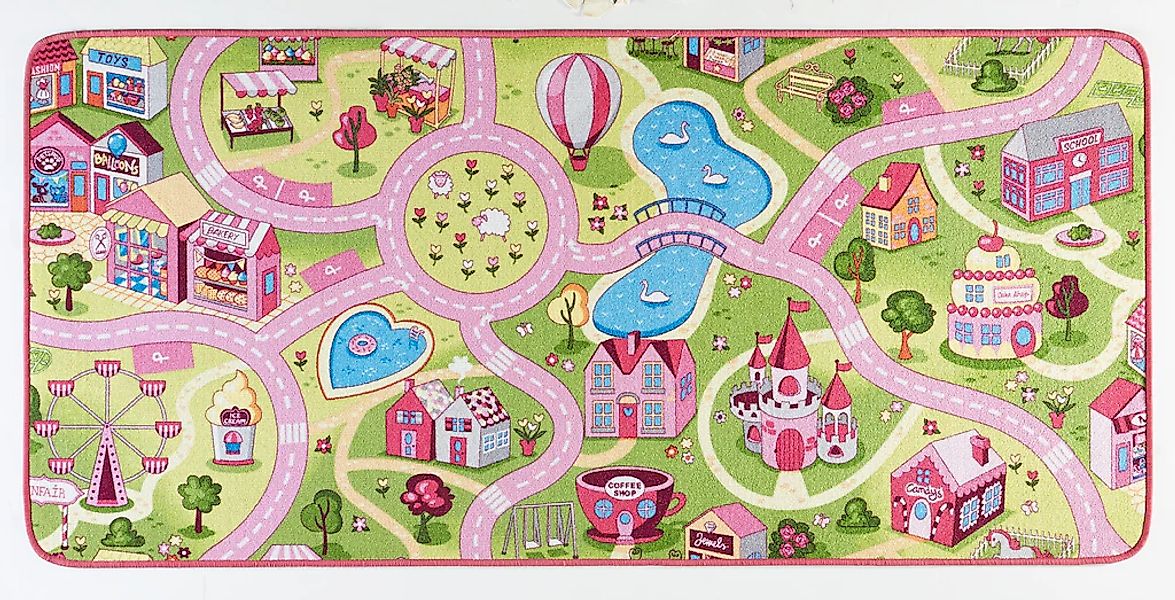HANSE Home Kinderteppich "Sweettown" rechteckig 7 mm Höhe Kurzflor, Straßen günstig online kaufen