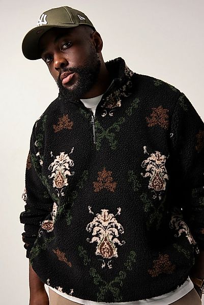 STHUGE Sweatshirt STHUGE Troyer Teddyfleece Muster bis 8 XL günstig online kaufen