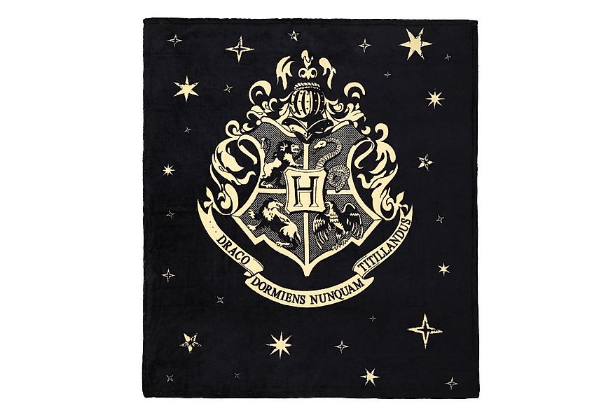 Wohndecke Kuscheldecke mit Hogwarts Wappen 130 x 150 cm, Harry Potter, Gesc günstig online kaufen