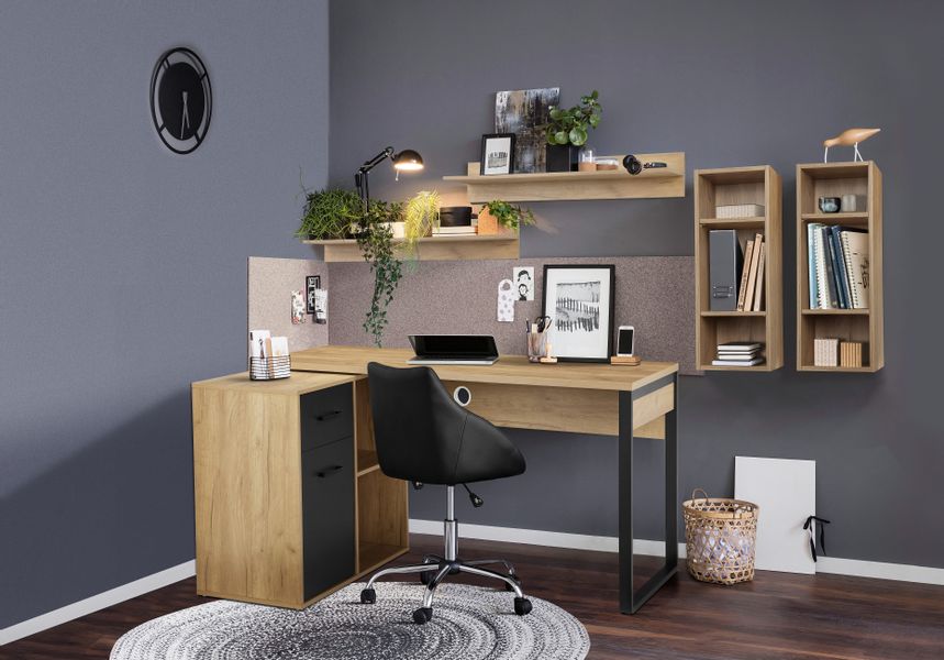 PLACES OF STYLE Eckschreibtisch "Moid, Computertisch, Kabeldurchlass, mit R günstig online kaufen