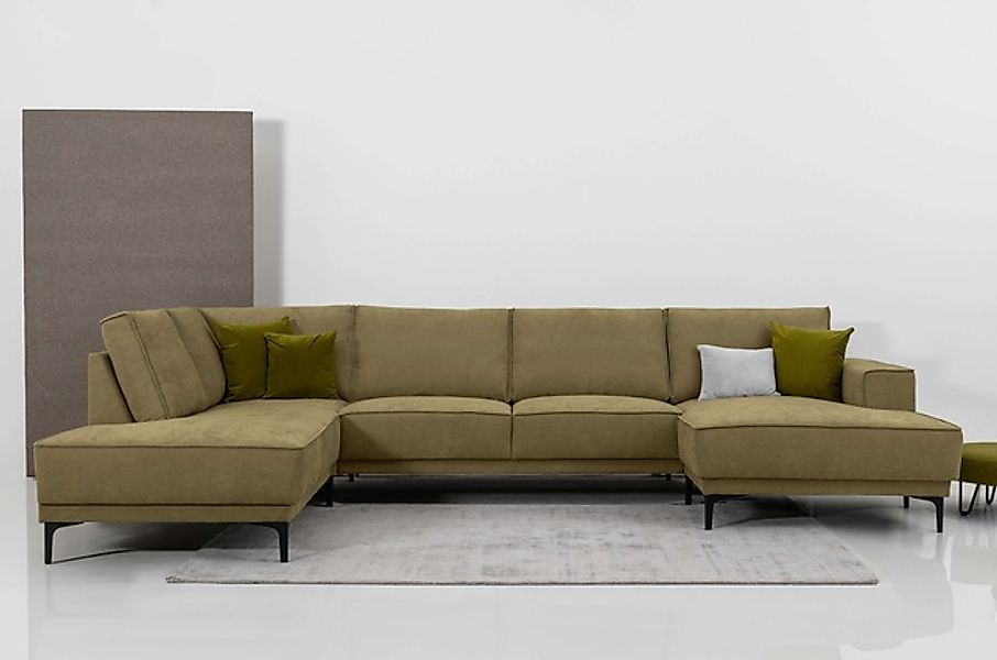 Places of Style Wohnlandschaft »XXL Sofa Oland, Struktur, Flachgewebe, Luxu günstig online kaufen