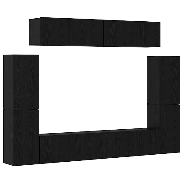 vidaXL TV-Schrank-Set 8-Tlg Schwarz Eichen-Optik 80 x 30 x 30,5 cm 3393325 günstig online kaufen