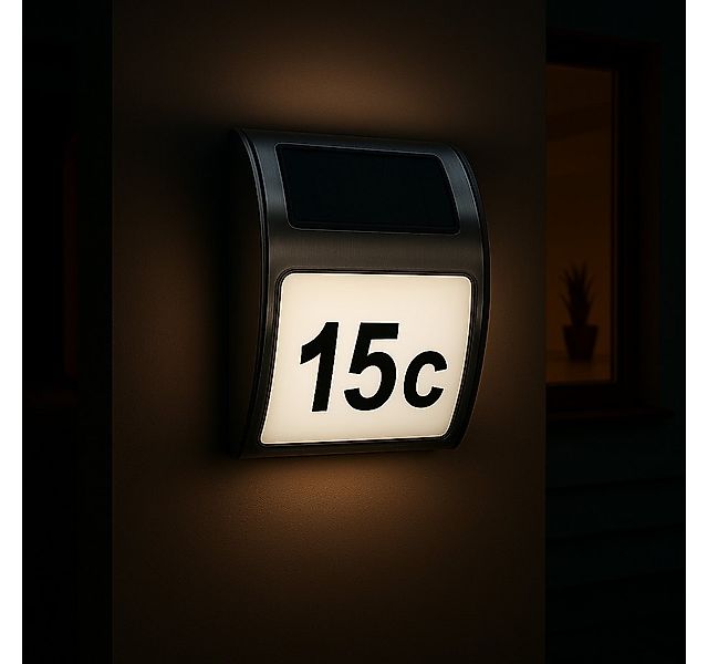 MeLiTec LED Außen-Wandleuchte Solar-Hausnummer mit Nummernset, Solar, LED f günstig online kaufen
